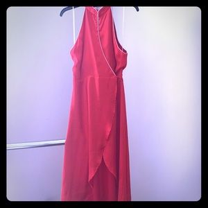 Contemporary satin wrap dress.